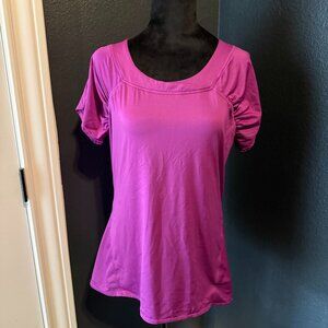 Prana Pink/Purple Fitted Short Sleeve Tee XL